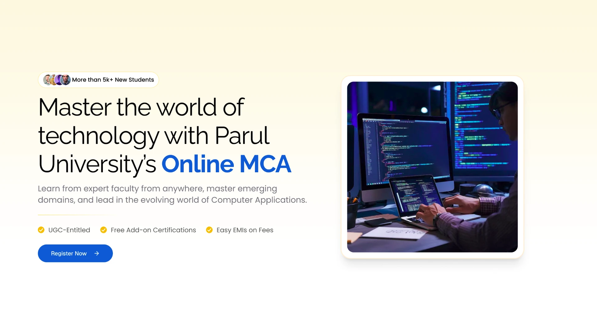 Master the world of technology with Parul University's Onlice MCA